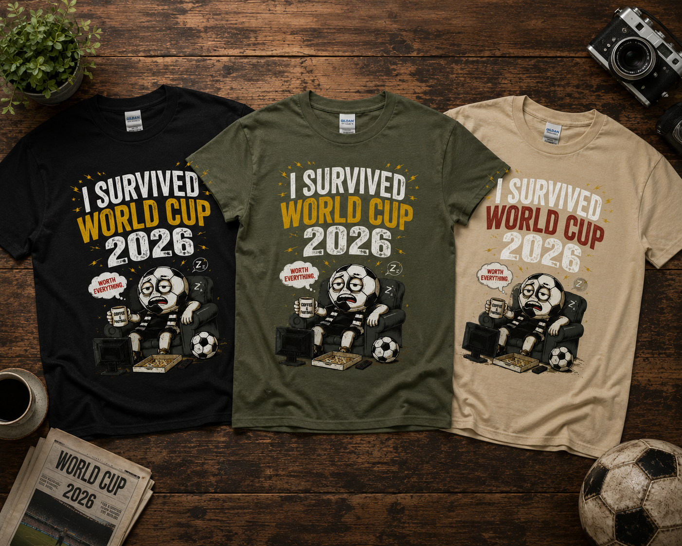 I Survived World Cup 2026 Funny Soccer Fan T-Shirt