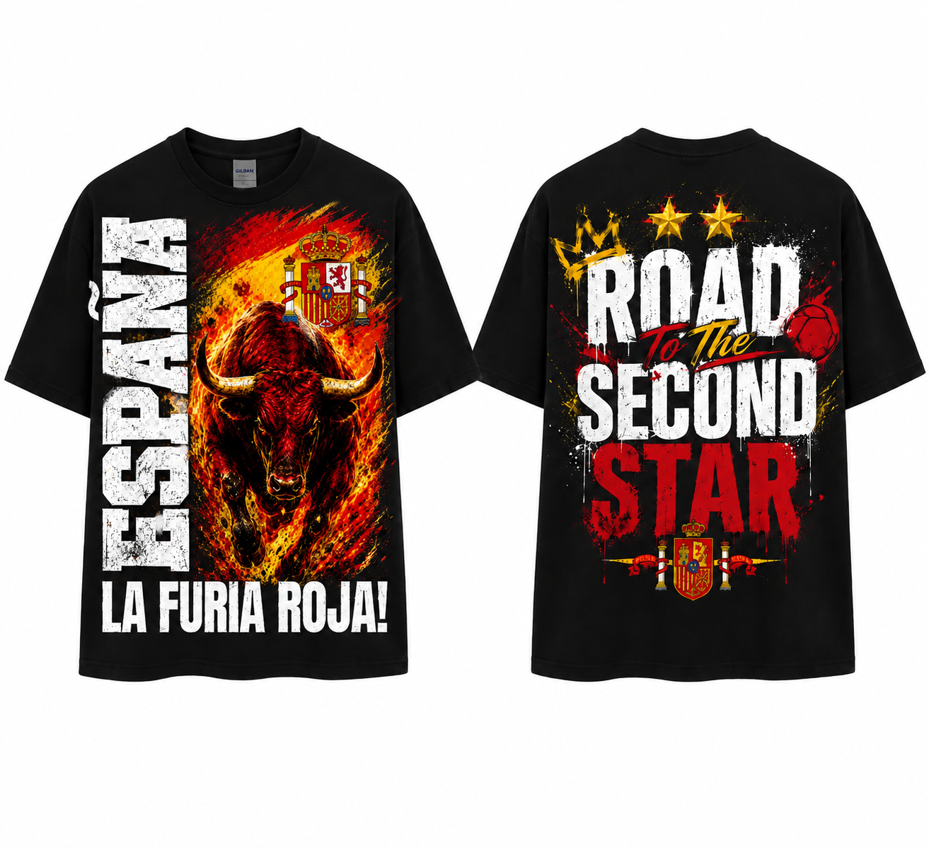 Spain La Furia Roja Bull T-Shirt | Road To The Second Star | World Cup 2026