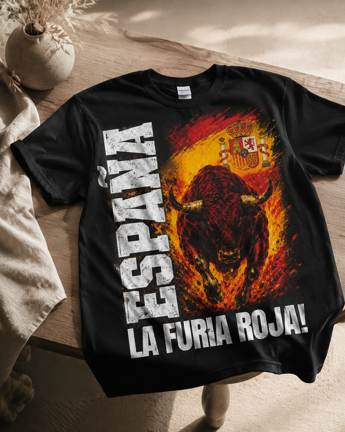 Spain La Furia Roja Bull T-Shirt | Road To The Second Star | World Cup 2026