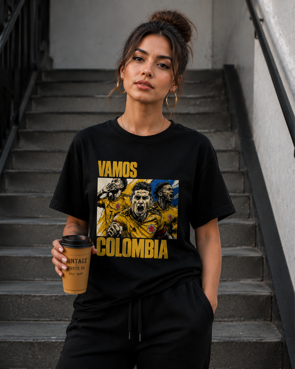 Vamos Colombia Cafeteros World Cup 2026 Fan T-Shirt | Vintage Soccer Supporter Tee