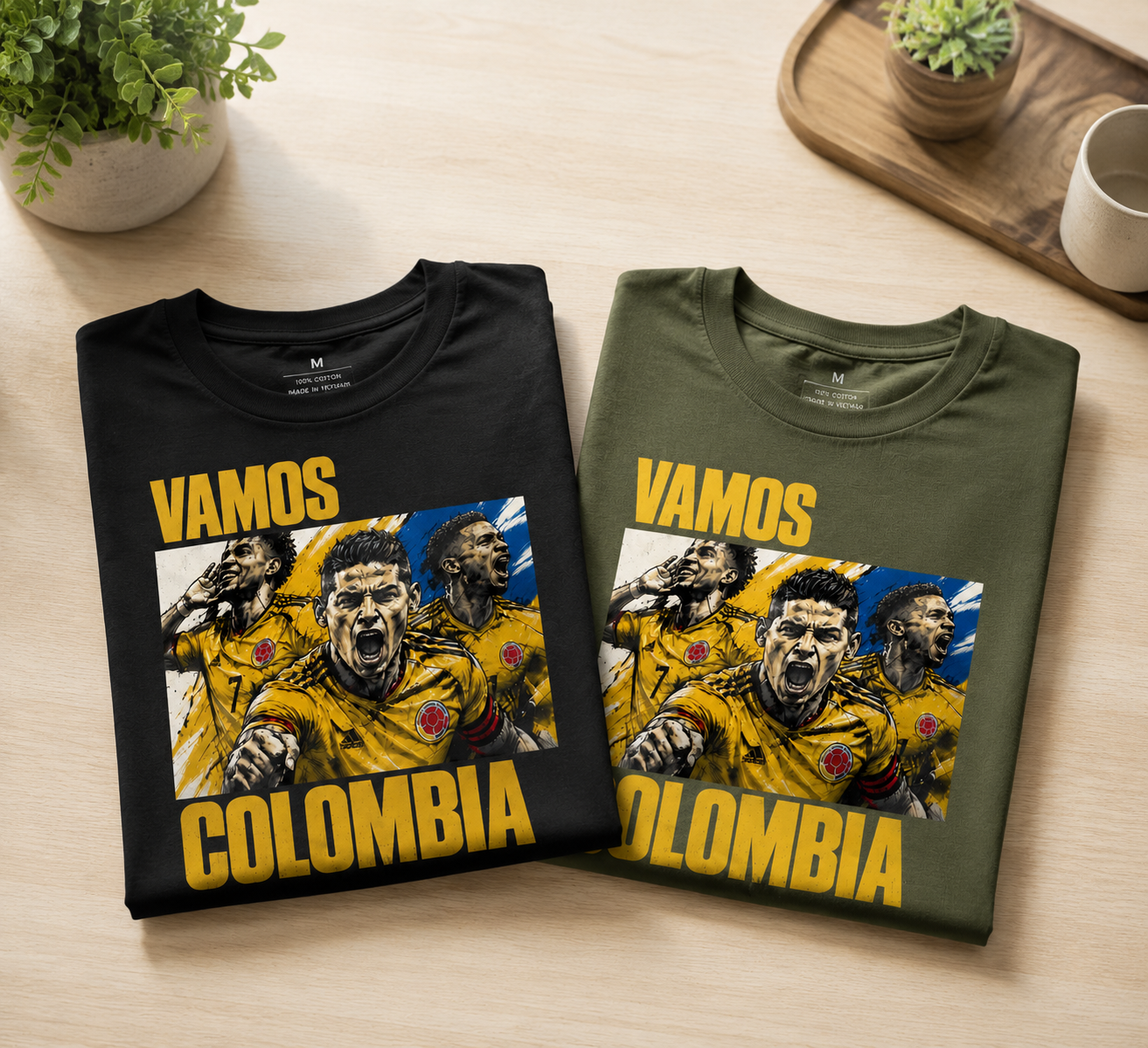 Vamos Colombia Cafeteros World Cup 2026 Fan T-Shirt | Vintage Soccer Supporter Tee