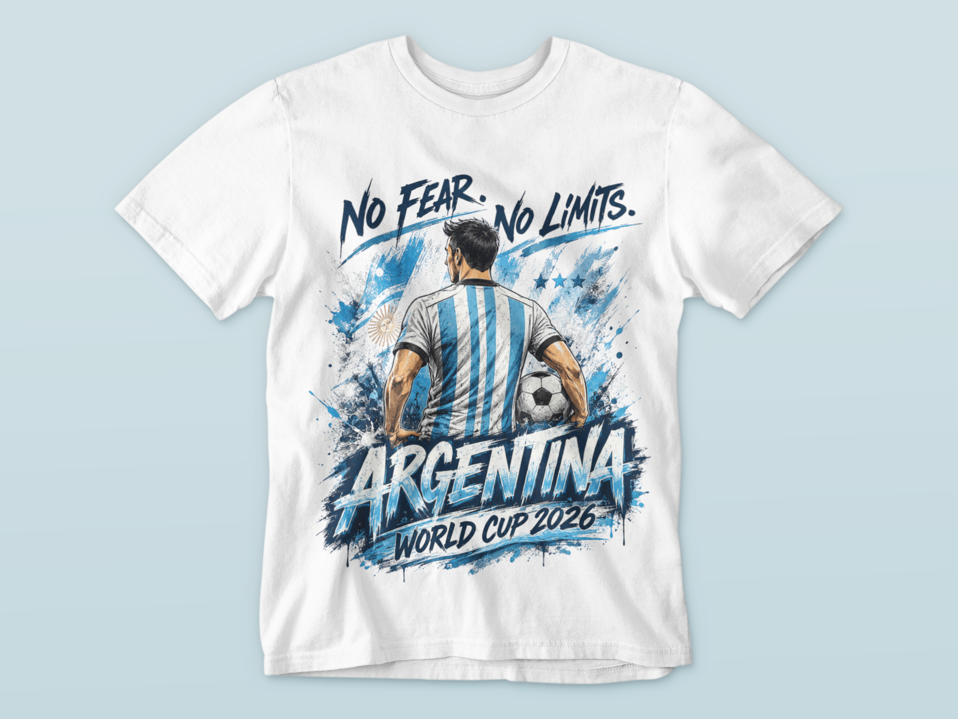 2026 Argentina World Cup Graphic Tee | No Fear No Limits