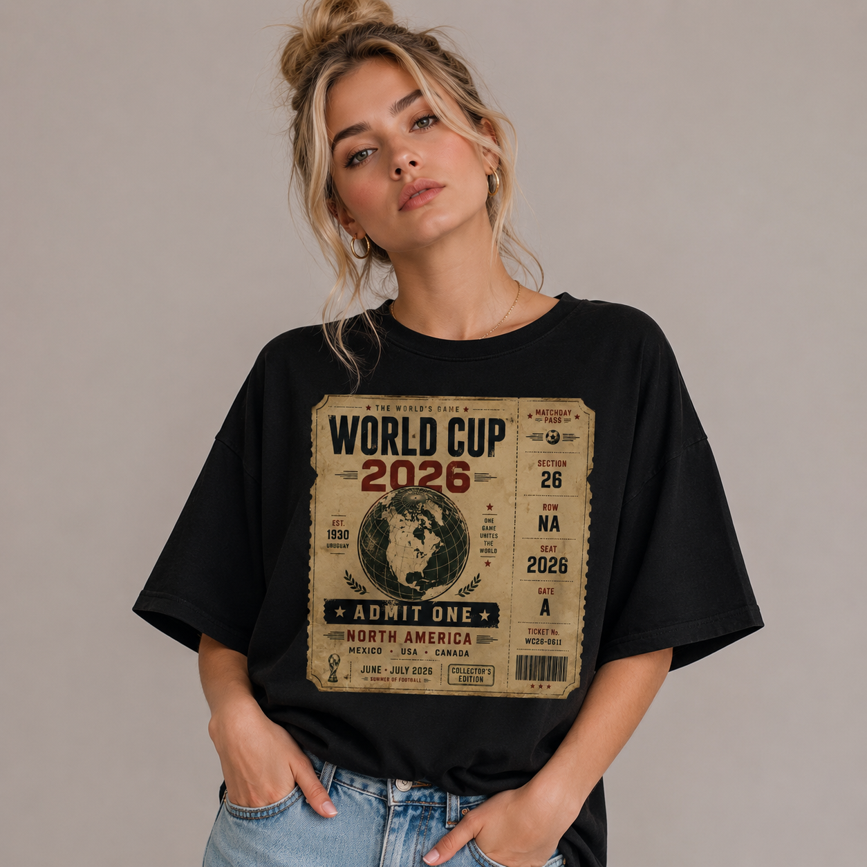 Vintage World Cup 2026 Ticket T-Shirt – Retro Soccer Fan Graphic Tee