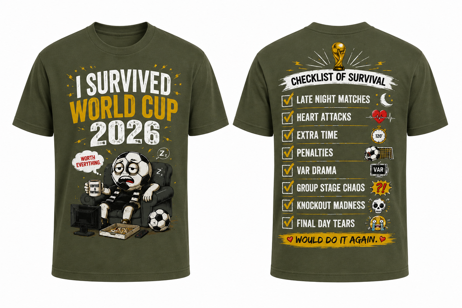 I Survived World Cup 2026 Funny Soccer Fan T-Shirt