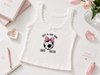 Just A Girl Who Loves Soccer Embroidered Lace Trim Ribbed Tank Top